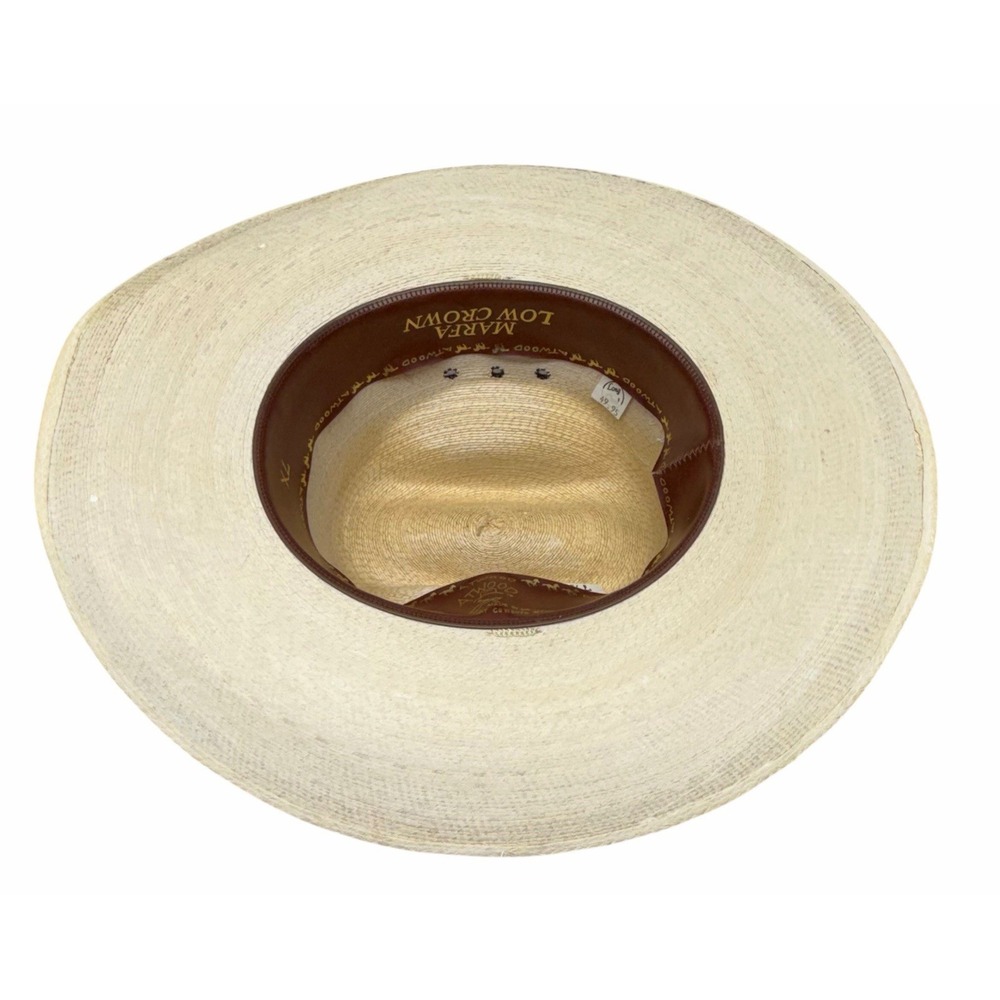 Atwood 7X Marfa Low Crown Long Oval Natural Straw Cowboy Hat Size 7 1/2 - Picture 11 of 13